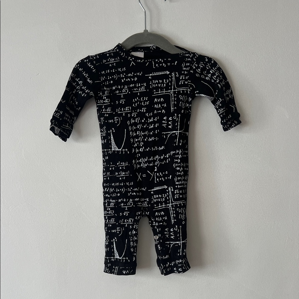 Black Math Print Baby Onesie 0-3 months